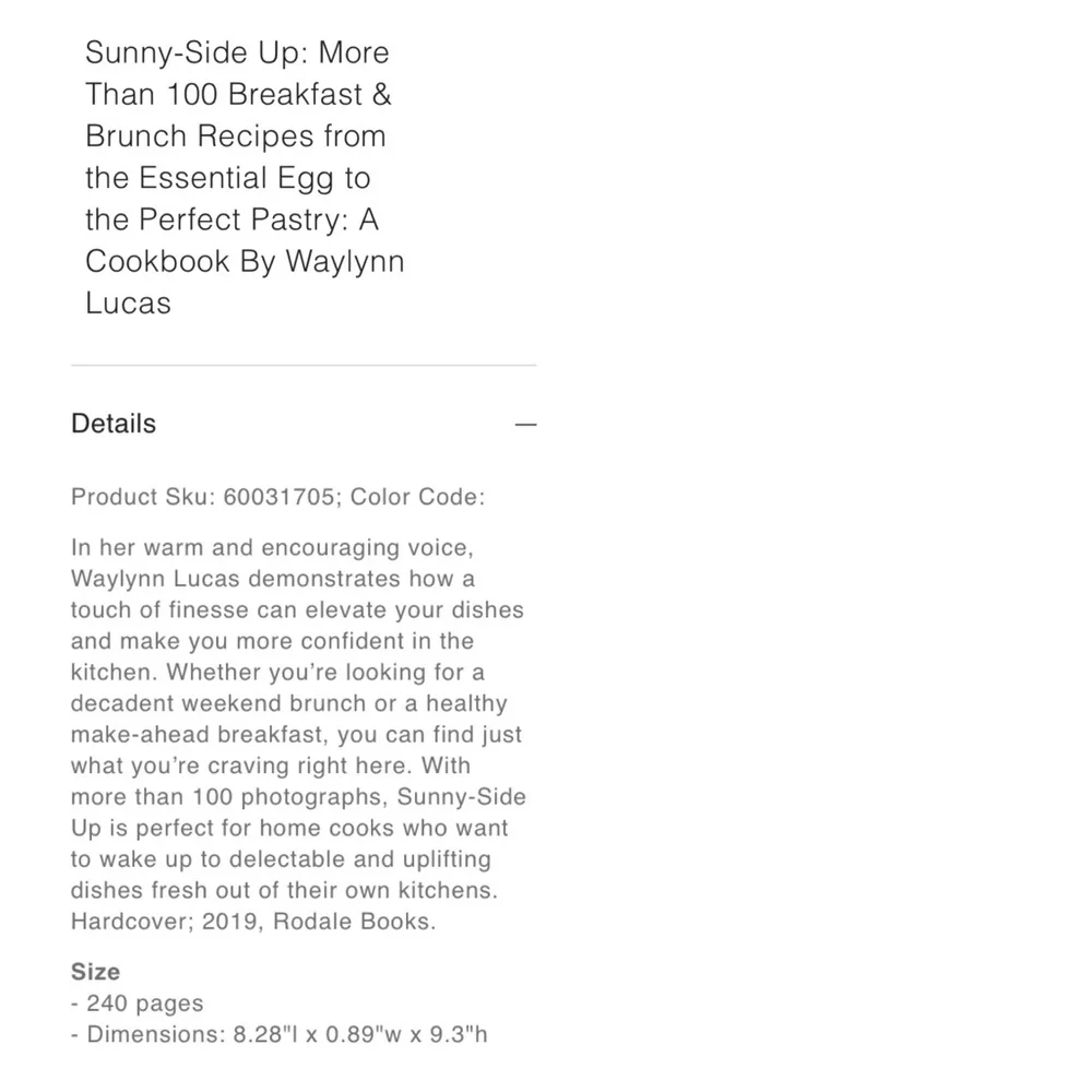 Urban Outfitters Sunny-Side Up Cookbook
